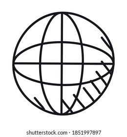 icono de esfera global sobre fondo blanco, estilo de línea, ilustración vectorial