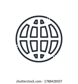 Global sphere line style icon design, Communication internet and connectivity theme Vector illustration
