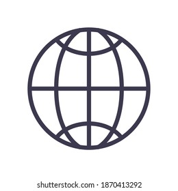 Global sphere line style icon design, Communication internet and connectivity theme Vector illustration