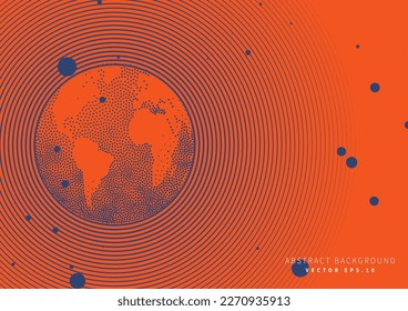 global sphere with radius and particle star tecnology tele comunication theme modern art background use for advertisment poster website banner landing page product package design vector eps.