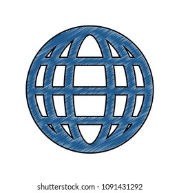 Global sphere symbol scribble