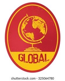 Global stamp design,retro style,grunge vector
