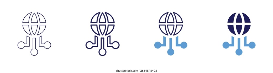 Global standard icon in 4 different styles. Thin Line, Line, Bold Line, Duotone. Duotone style. Editable stroke.