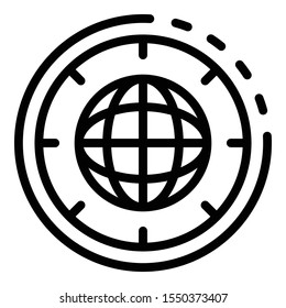 Global startup icon. Outline global startup vector icon for web design isolated on white background