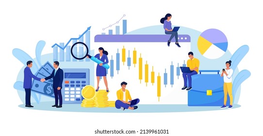 Global stock exchanges index. Forex trading. Trading strategy. Businessmen buy and sell cryptocurrency, stocks, bonds. People analyzing candlestick chart of the stock market, financial graphs