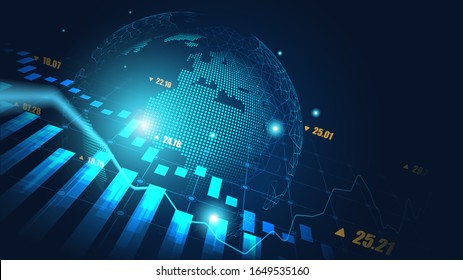 Global Stock Market Or Forex Trading Graph Suitable For Financial Investment Or Economic Trends Business Idea And All Art Work Design. Abstract Finance Background. Vector Illustration