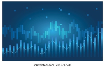 Global Stock Market Tech Background | World Map Financial Bar Chart Data Infographic Vector Design
