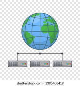 Global storage network icon. Cartoon illustration of clobal storage vector icon for web design