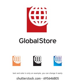 Global Store Logo Template Design Vector, Emblem, Design Concept, Creative Symbol, Icon