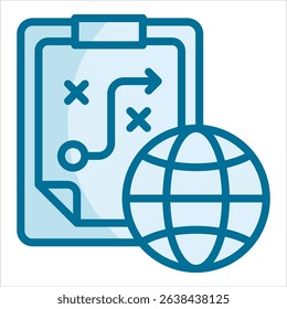 Global Strategy Icon Element For Design
