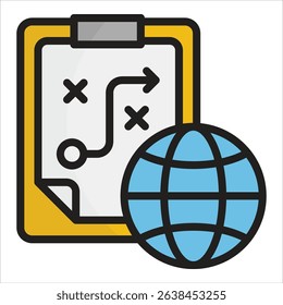 Global Strategy Icon Element For Design