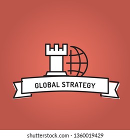 GLOBAL STRATEGY LINE ICON SET