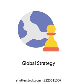 Global Strategy vector Flat  Icons. Simple stock illustration