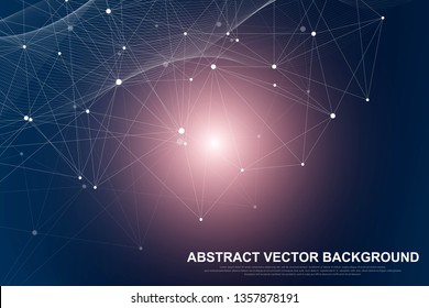Global structure networking and data connection concept. Social network communication in the global computer networks. Internet technology. Business. Science. Vector illustration.