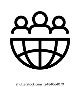 Global Student Icon Vector Symbol Design Illustration