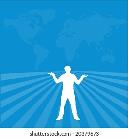 global success figure with world map background