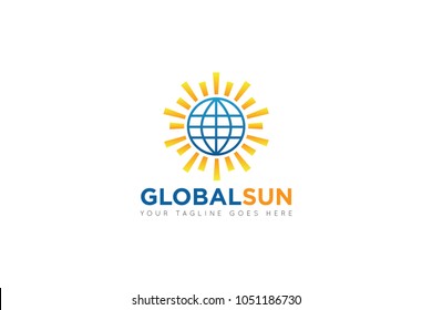 global sun logo and icon Vector design Template. Vector Illustrator Eps.10