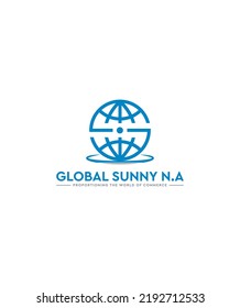 Global Sunny modern creative vector logo template 