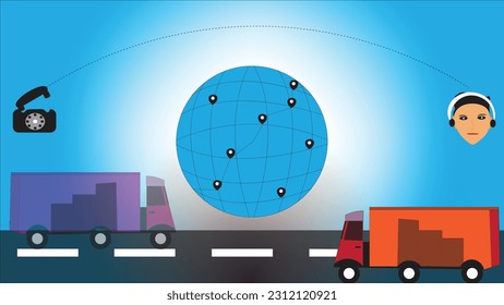 Global Supply Chain Concept Graphical Illustration 
