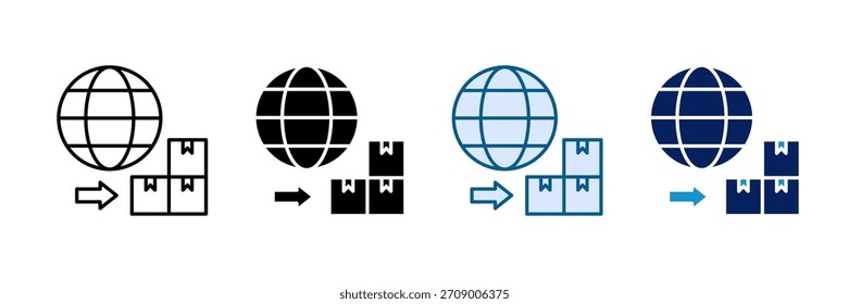 Conjunto de Ícones da Cadeia de Suprimentos Global - Conjunto de Vários Estilos