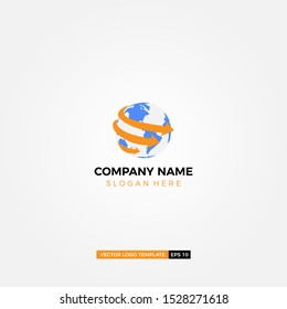 Global Supply Company Logo Design With Arrow And Modern Design Vector Template.