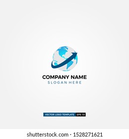 Global Supply Company Logo Design With Arrow And Modern Design Vector Template.