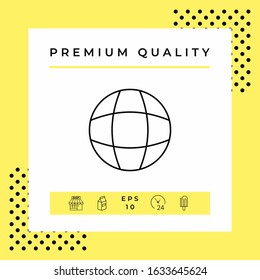 Global support - Earth symbol - simple line icon.