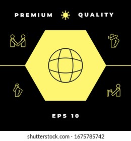 Global support - Earth symbol - simple line icon.