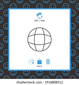 Global support - Earth symbol - simple line icon. Graphic elements for your design