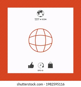 Global support - Earth symbol - simple line icon. Graphic elements for your design
