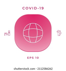 Global support - Earth symbol - simple line icon. Graphic elements for your design