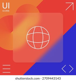 Global support - Earth symbol - simple line icon. Graphic elements for your design