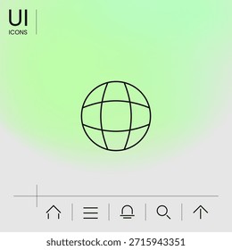 Global support - Earth symbol - simple line icon. Graphic elements for your design