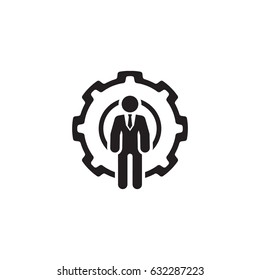 Global Support Icon. Flat Design. Business Concept. Isolated Illustration