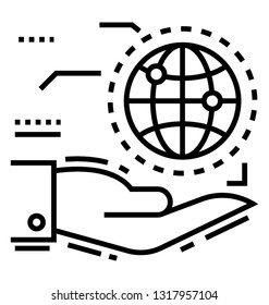 Global support line icon 