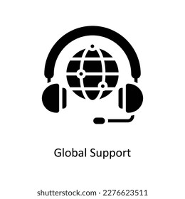 Global Support Vector Solid Icons. Simple stock illustration stock