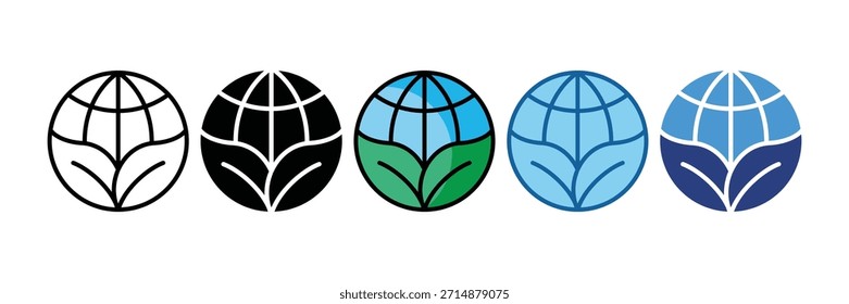 Globale Nachhaltigkeit Icon Set Multiple Style Collection