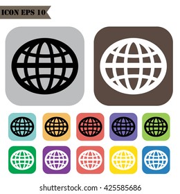 Global symbol icons set.Vector illustration