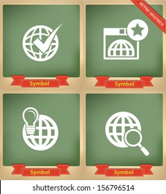 Global symbol on blackboard background,vector