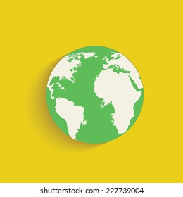 Global symbol on yellow background,clean vector