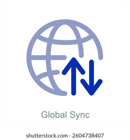 Global Sync and globe icon concept