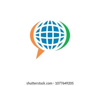Global Talk Icon Vector Logo Template Illustration Design