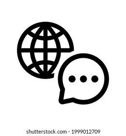 Global talk icon.web,message  (vector illustration)