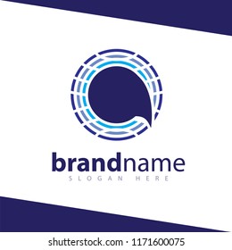 global talk line logo design stock template