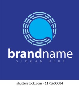 global talk line logo design stock template