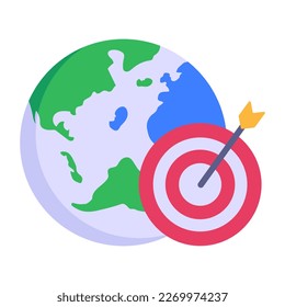 Global target flat style icon, editable vector 