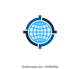 Global Target Icon Logo Design Element