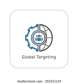 Global Targeting Icon. Flat Design. Business Concept. Isolated Illustration.