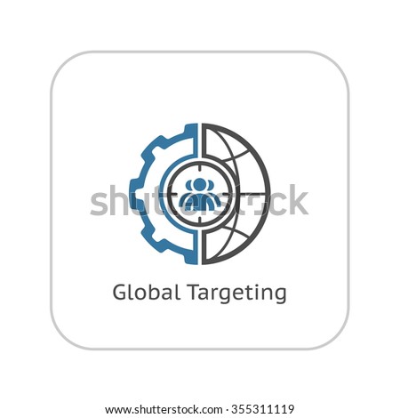 Global Targeting Icon. Flat Design. Business Concept. Isolated Illustration.