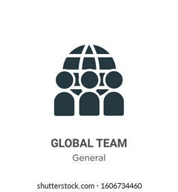 Global team glyph icon vector on white background. Flat vector global team icon symbol sign from modern general collection for mobile concept and web apps design.